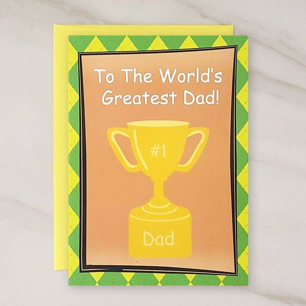 Worlds Greatest Dad! - Father's Day Greeting Card for wholesale by Wholesalegreetingcards.co