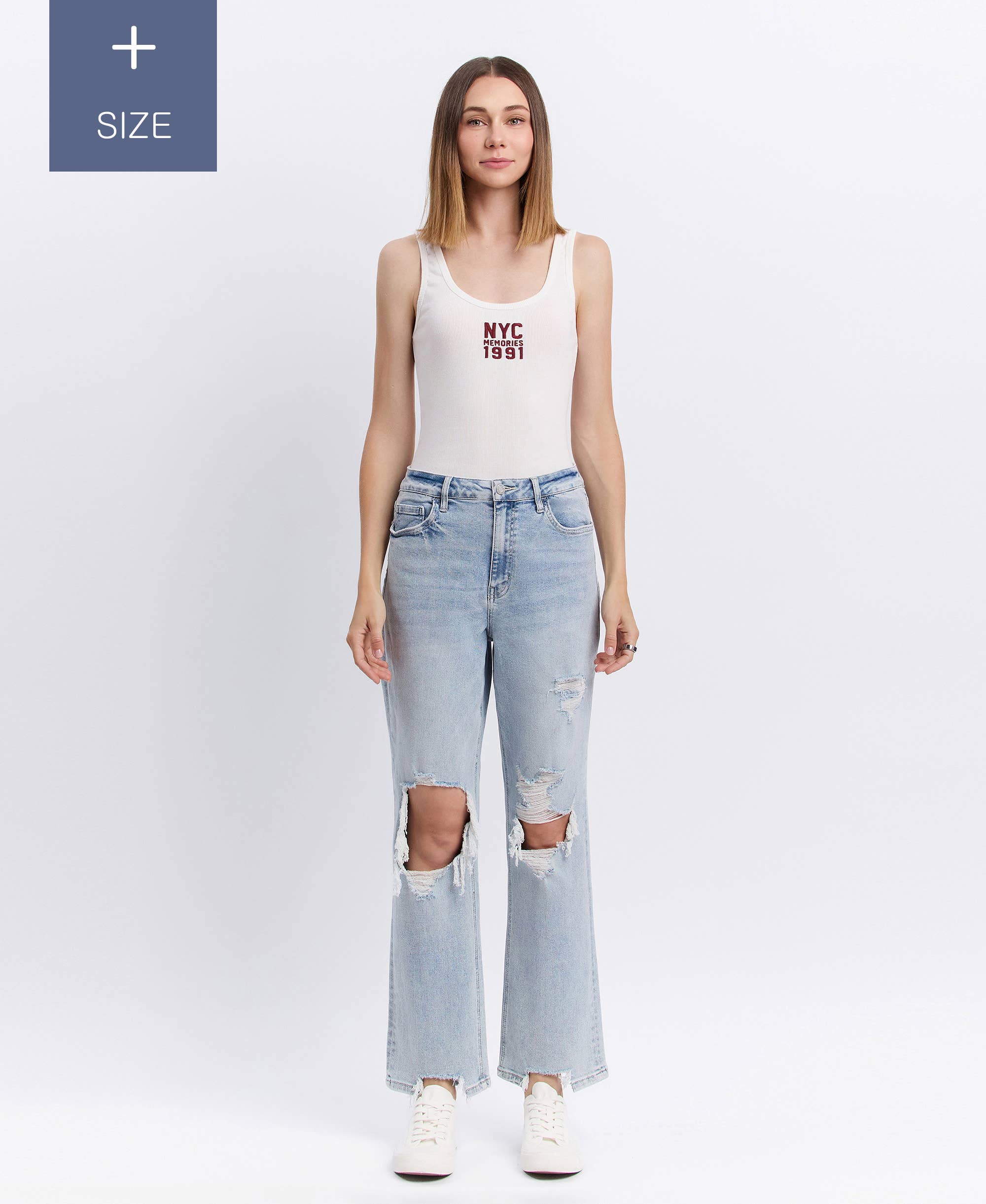 RICH PLUS SIZE 90'S SUPER HIGH RISE STRAIGHT JEANS T5933-P for wholesale on Faire5