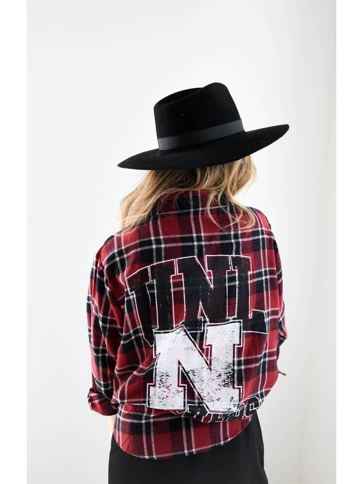 REDBLACKWHITE Nebraska Meyer Varsity Oversized Plaid for wholesale on Faire0