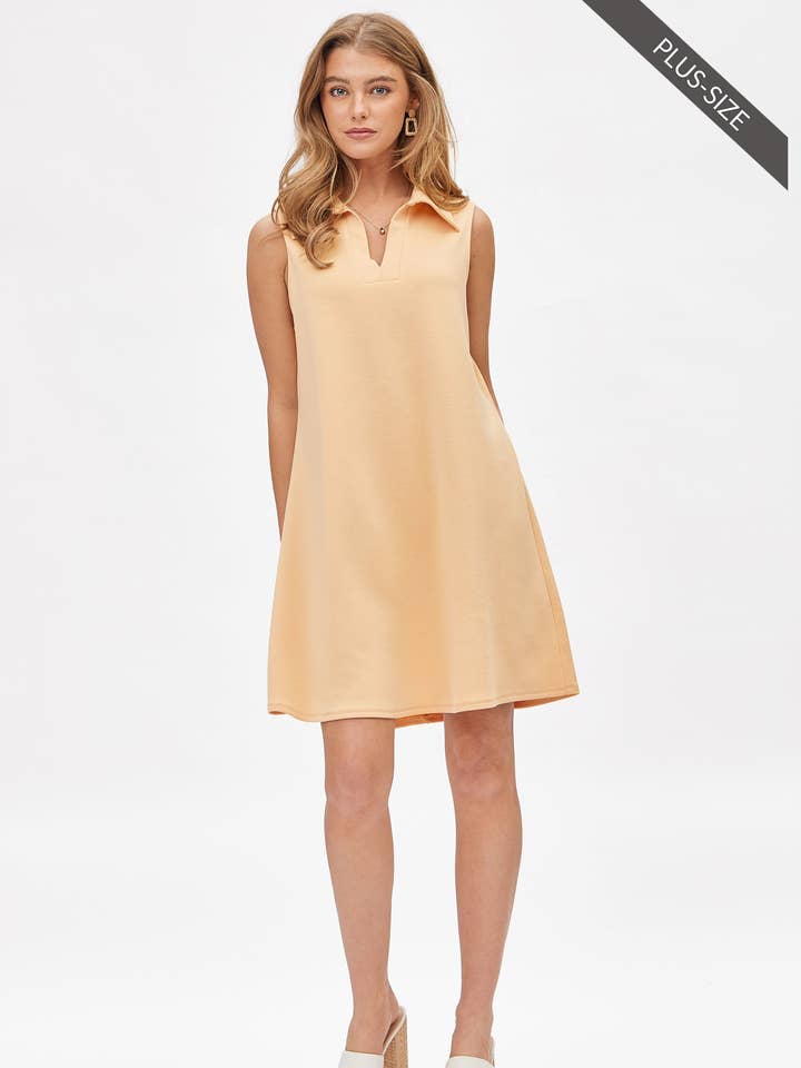 Dear Scarlett – Vestido - Mulher por atacado – Vestido A-Line Modal com Gola Scuba TRV-CRUISEP0