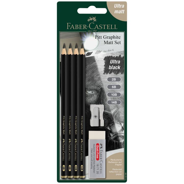 Faber-Castell / Creativity for Kids - Wholesale Colored Pencil - Pitt Graphite Matte Pencil Sketching Set (2B, 6B, 10B, 14B)