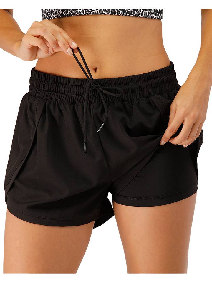 Active by Anna-Kaci - Wholesale Athletic Shorts - Women's - Gym Athletic Shorts Quick Dry Loose Running Shorts4