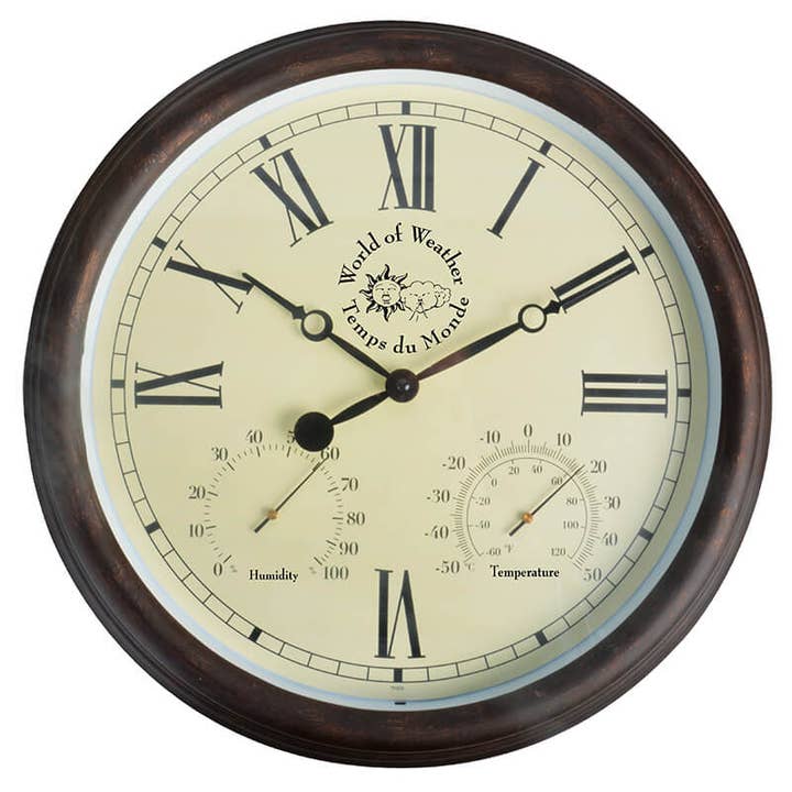 Outdoor Clock w/Roman Numerals, Plastic - Large for wholesale by Esschert Design USA