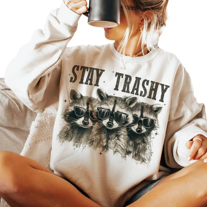 Brandy & Daisy's Boutique - Wholesale Graphic Sweatshirt - Women's - Stay Trashy Crewneck