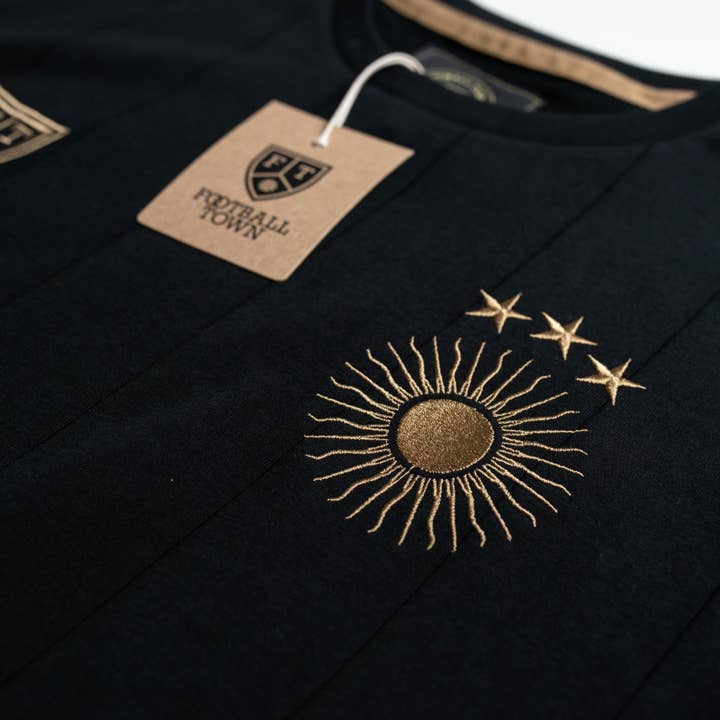 Football Town - Wholesale T-Shirt - Men's - Argentina Sol GOAT Messi Captain Black