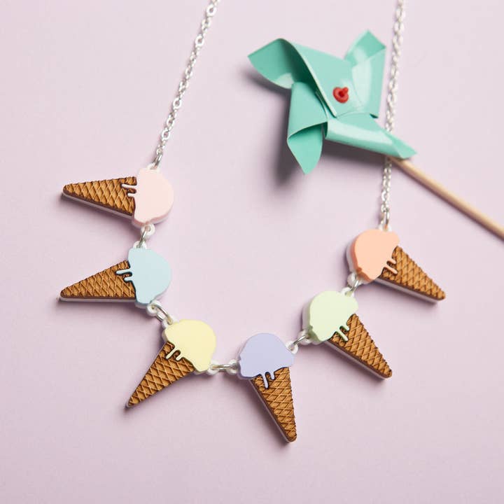 Ice Cream Bunting Necklace for wholesale by Sugar and Vice