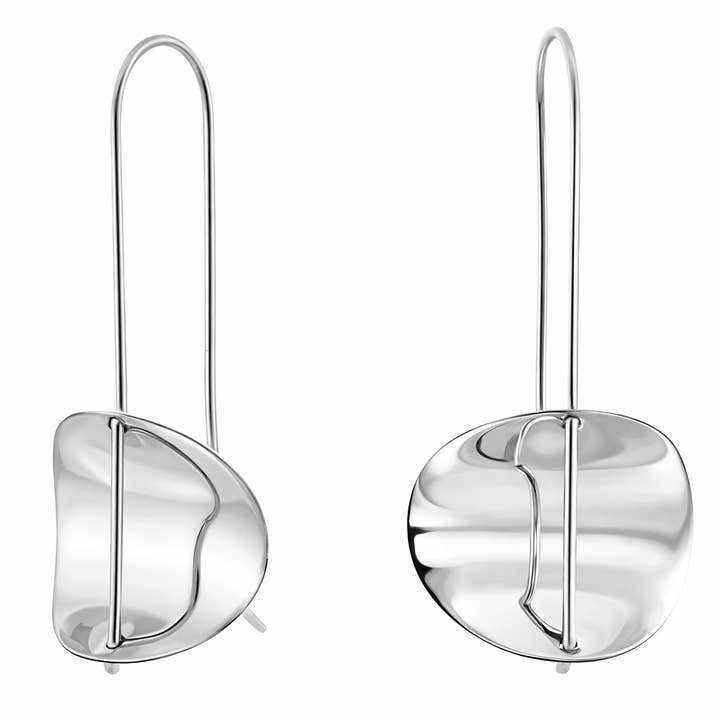 Pendientes de disco curvado y cable de plata de ley para venta al por mayor de De Mexico