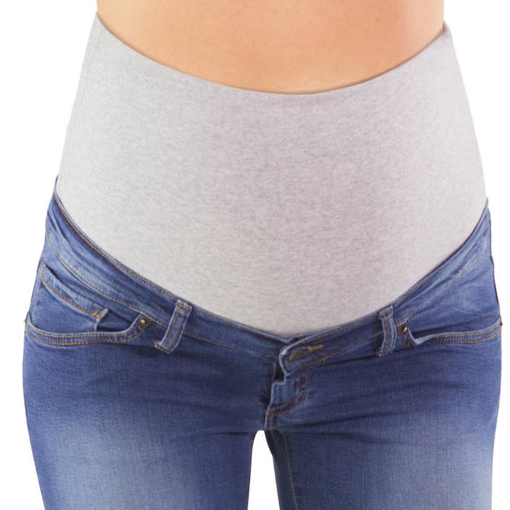 Washed maternity jeans 5 pocket-Slim Fit-light blue for wholesale on Faire5