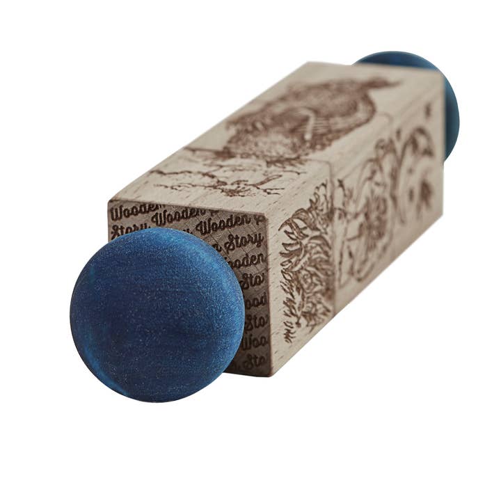 Wooden Story - Wholesale Houten speelgoed - Kinderen - Draai de blokken - Geheime Tuin - blauw