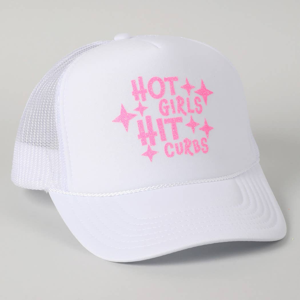 Fashion City - Wholesale Truckerpet - Dames - Heet Meiden Raken Stoepranden Glitter Logo Schuim Trucker Pet36