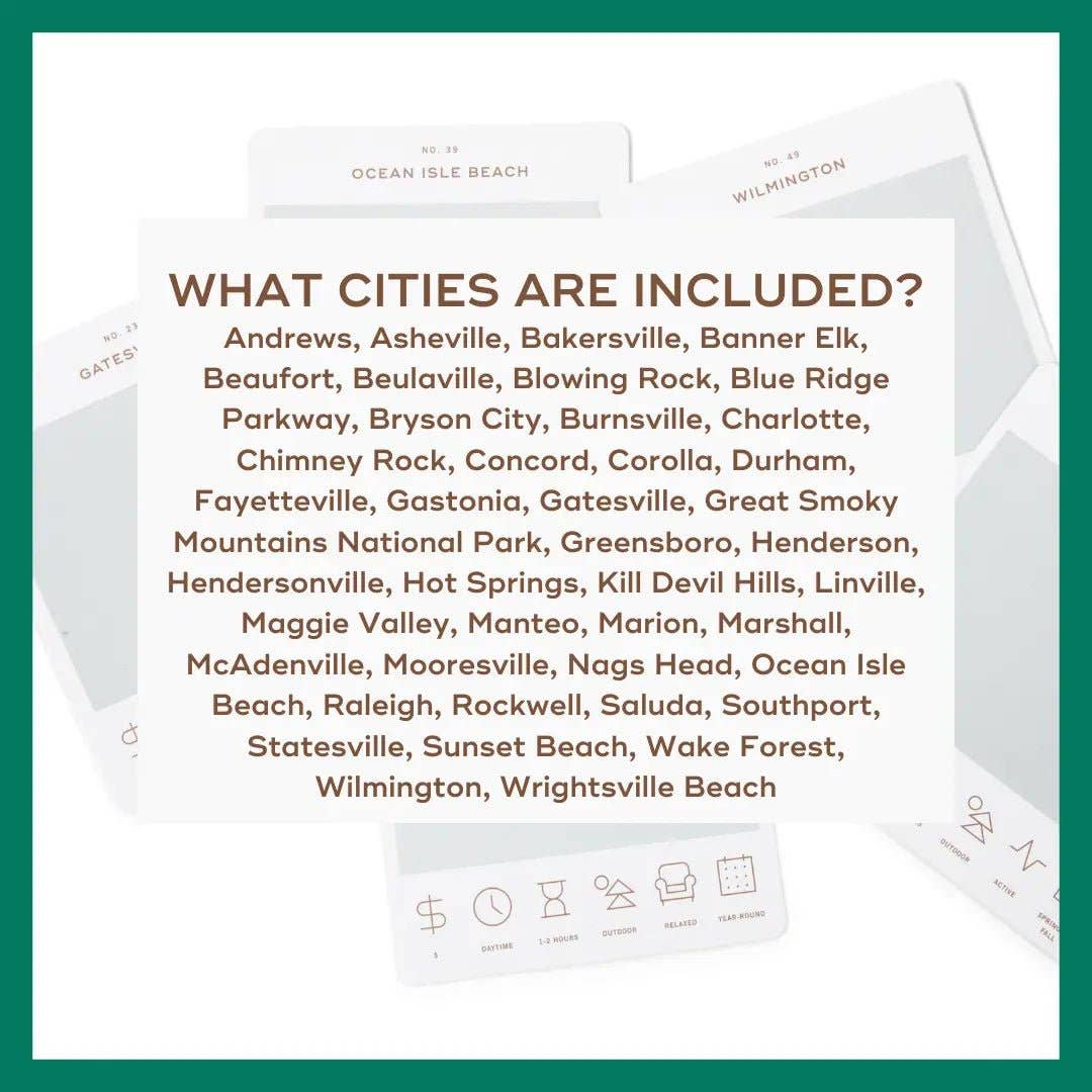 Reach International Outfitters - Wholesale Card Game - North Carolina Adventure Bucket List8