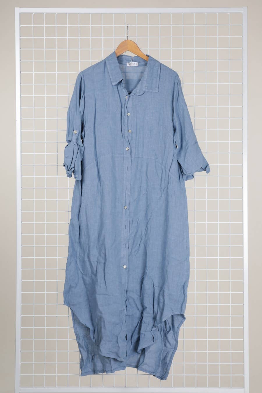 la maison des fibres naturelles - Wholesale Button Down Shirt - Women's - Long shirt dress 68036 100% LINEN2