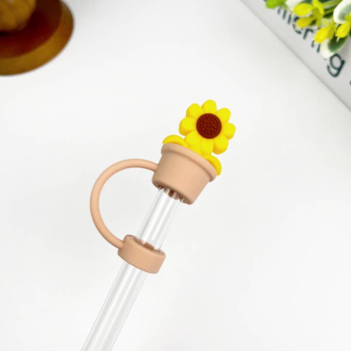 SoapElenGlen - Wholesale Drinking Straw - Sunflower Straw Topper2