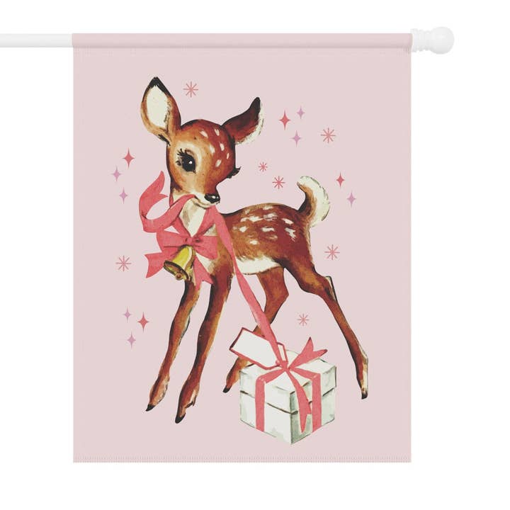 Retro Christmas Garden Flag Double Sided - Reindeer Gift for wholesale by PUFFY P