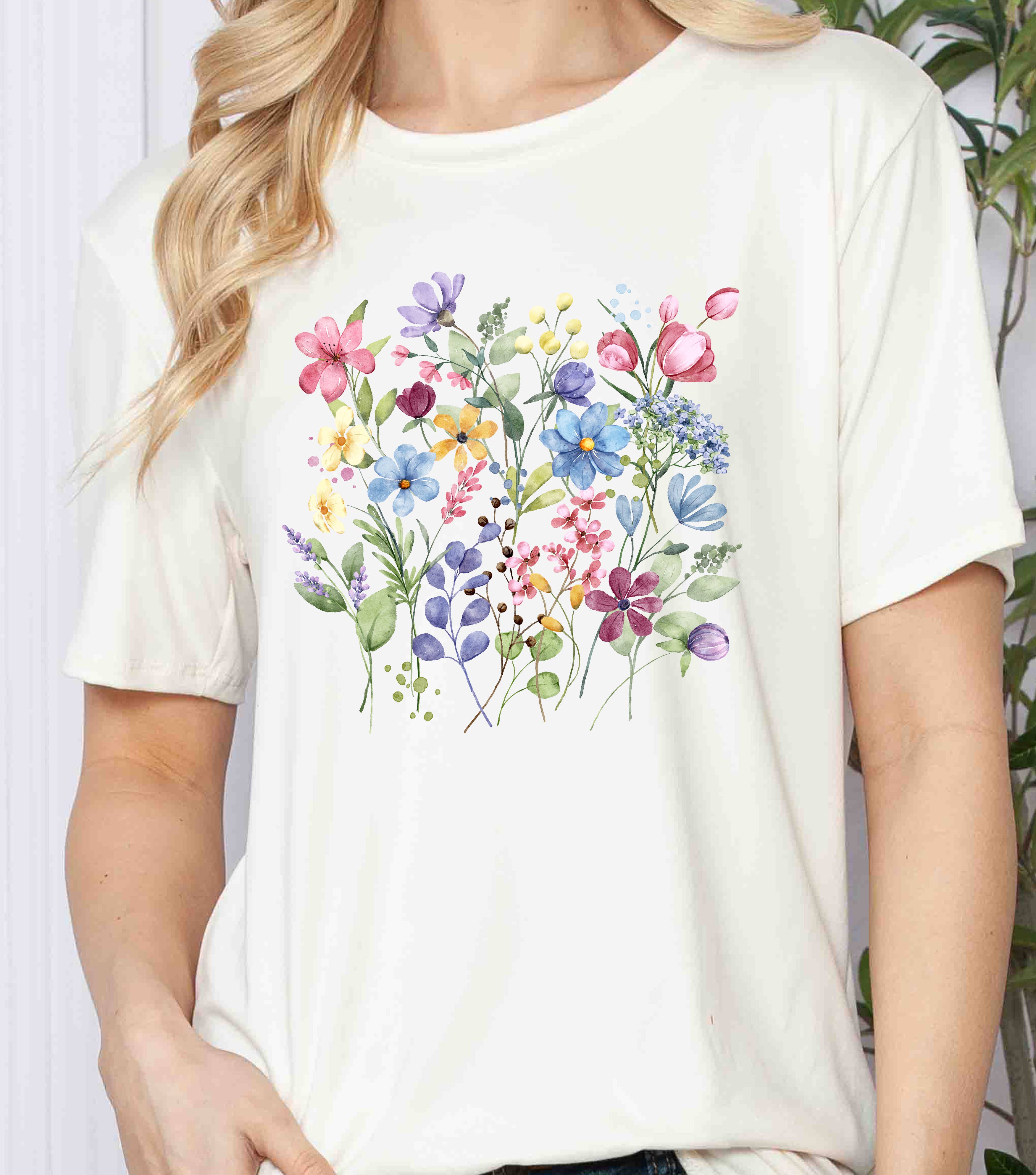 Burgundy Apparel - Wholesale Tunic - Women's - SUPER SOFT TOP WITH SPRING FLOWERS PRINT3