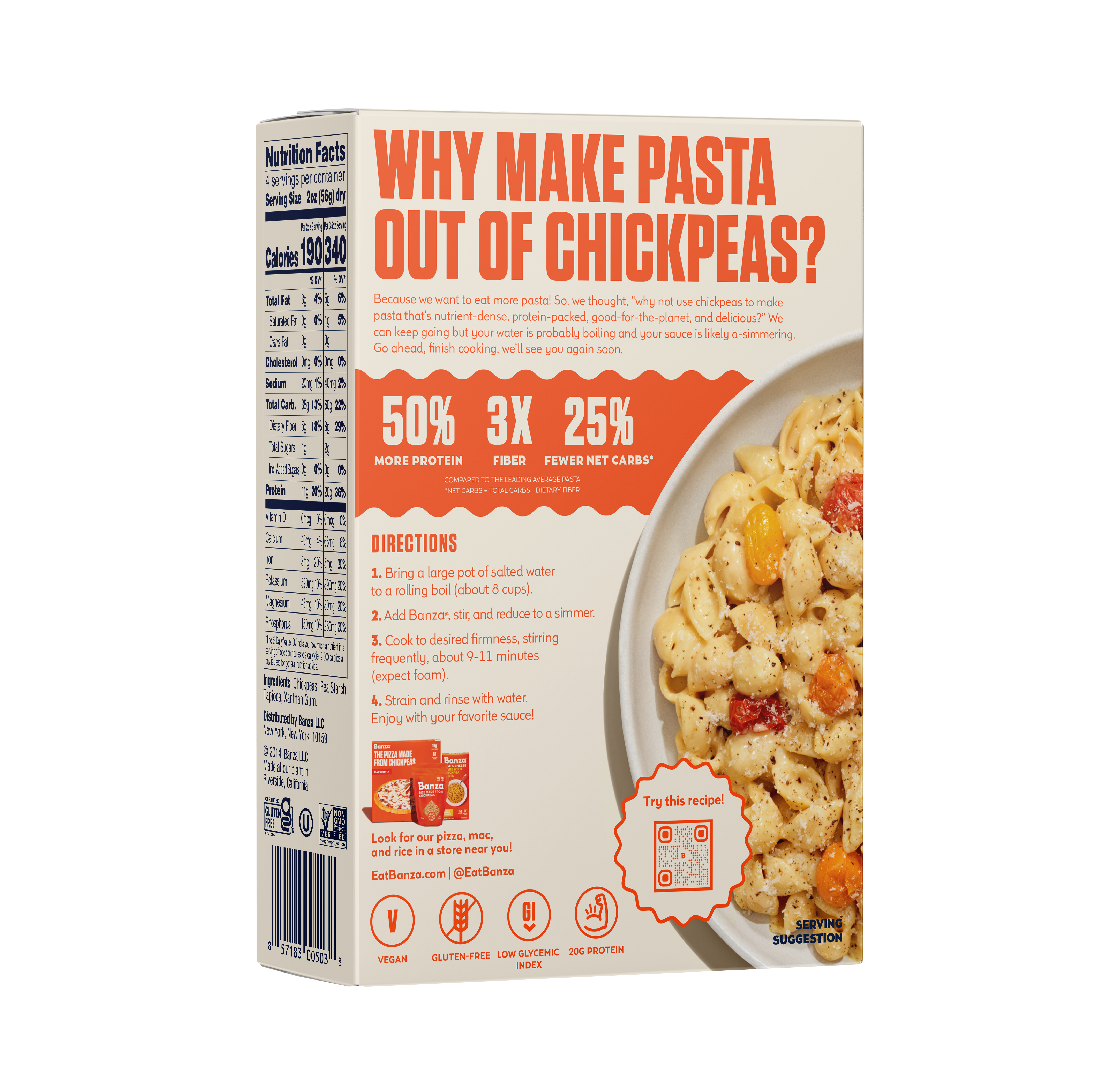 Banza - Wholesale Pasta - Banza Shells 6-Pack | High Protein, Lower Carb, GF Pasta1