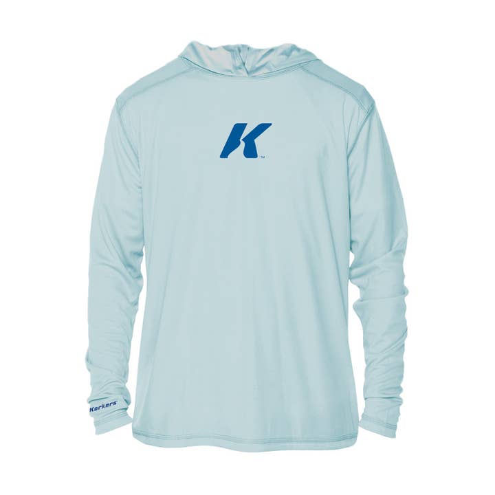 Korkers Lightweight Sun-Protection Hoodie - Arctic Blue for wholesale by Korkers Products LLC
