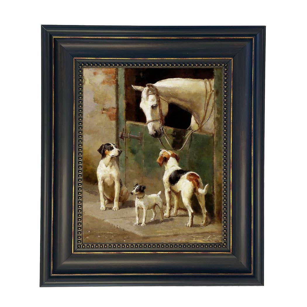 Madison Bay Co. - Historical Home Decor Reproductions - Wholesale Art Print - Dog and Horse at Stable Vintage Painting Print on Canvas63