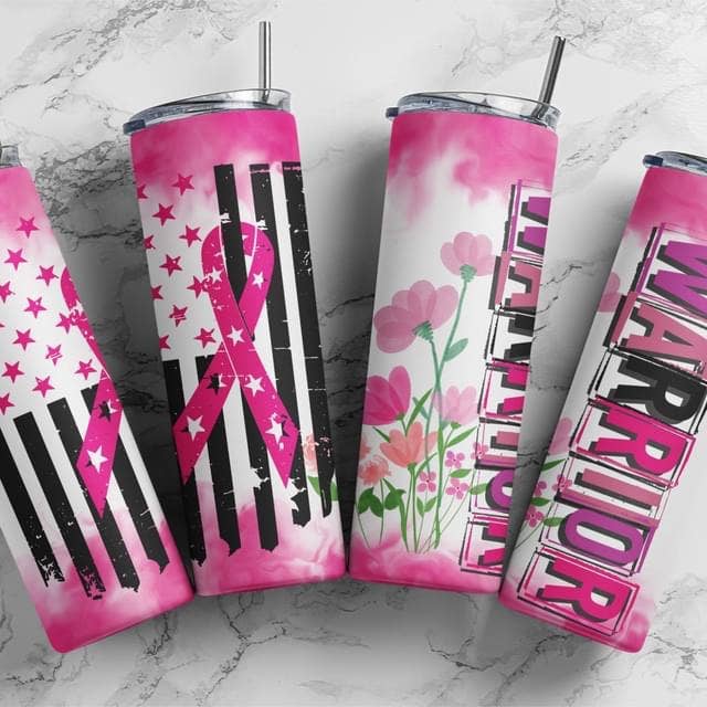 Breast cancer tumbler - warrior - 20 oz - insulated for wholesale by Countryside Savage