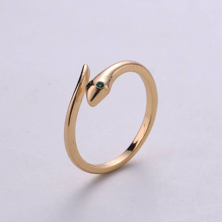 Slangering - Slangering - Stablebar Guld Ring - Minimalistisk Guld Ring - Tynd Ring - Fin Ring - Lille Ring - Lille Guld Ring - Delikat Ring R-046 for engroshandel hos Aim Eternal