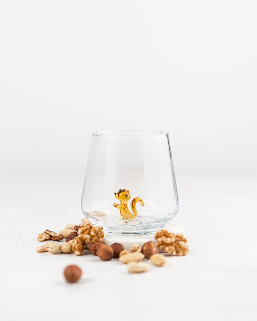 MINIZOOUSA - Wholesale Drinking Glass/Cup - Handmade Squirrel Figure Drinking Glass1