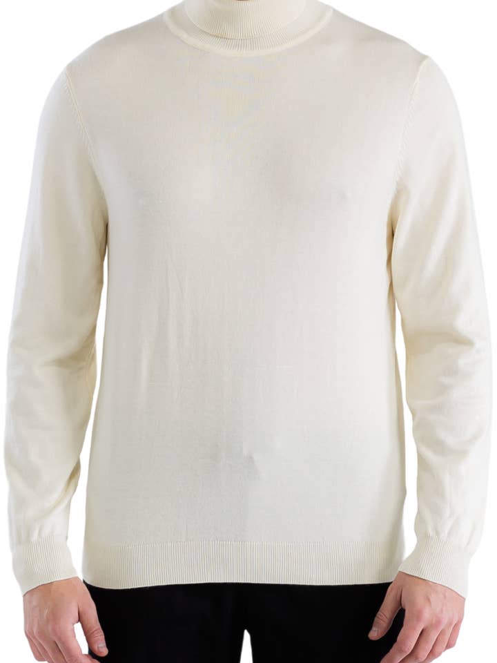 CREMEFARBENER PULLOVER MIT ROLLKRAGENPULLOVER FÜR HERREN für den Großhandel von Ferrecci