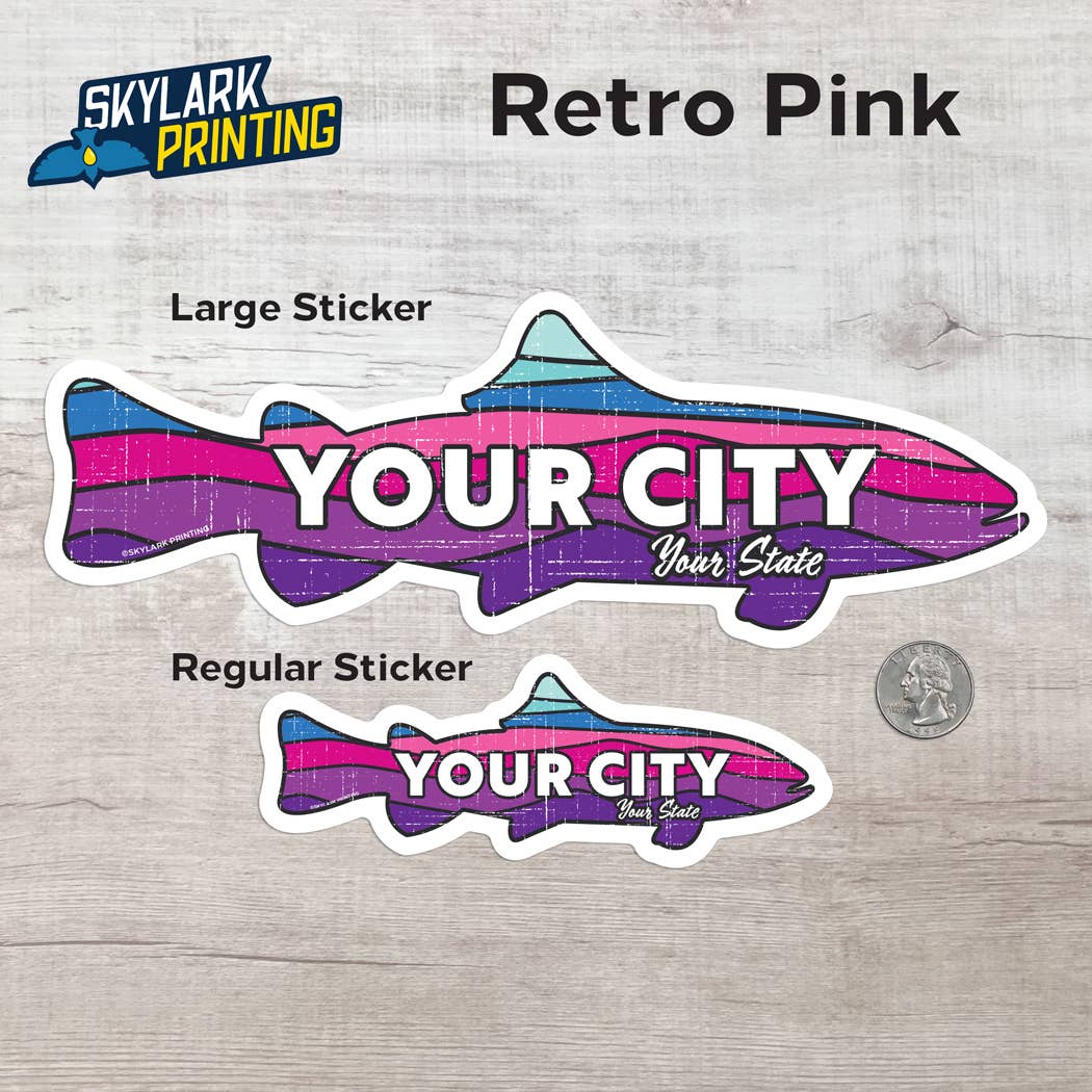 Skylark Printing - Wholesale Sticker - Custom Trout Souvenir Fish Sticker with Your Text6