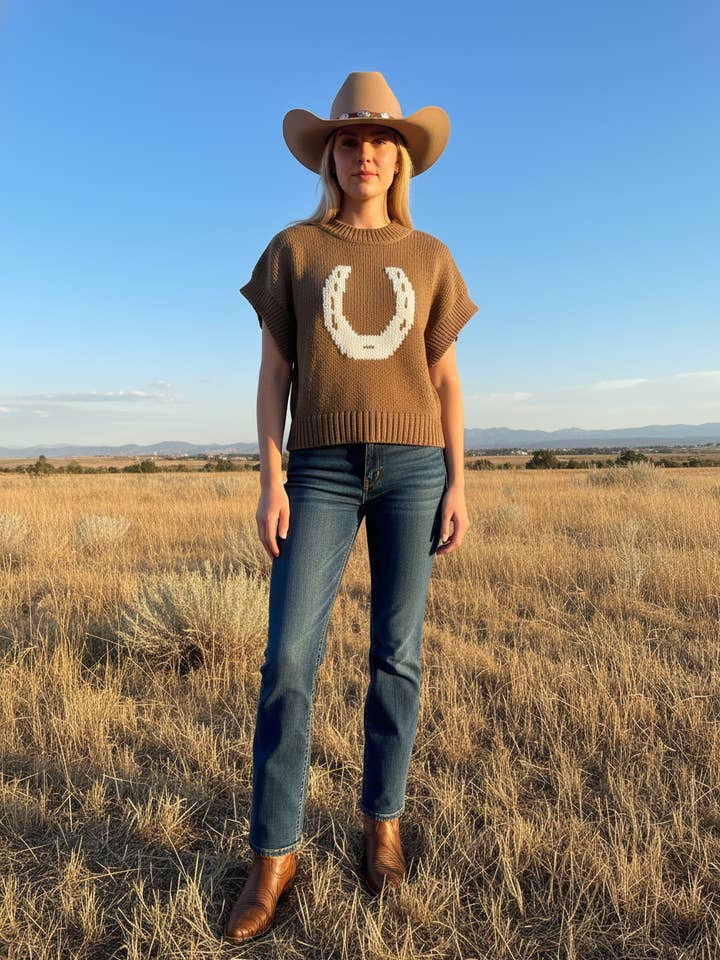 HORSESHOE VEST SWEATER- SDW6377 for wholesale by Star Drop