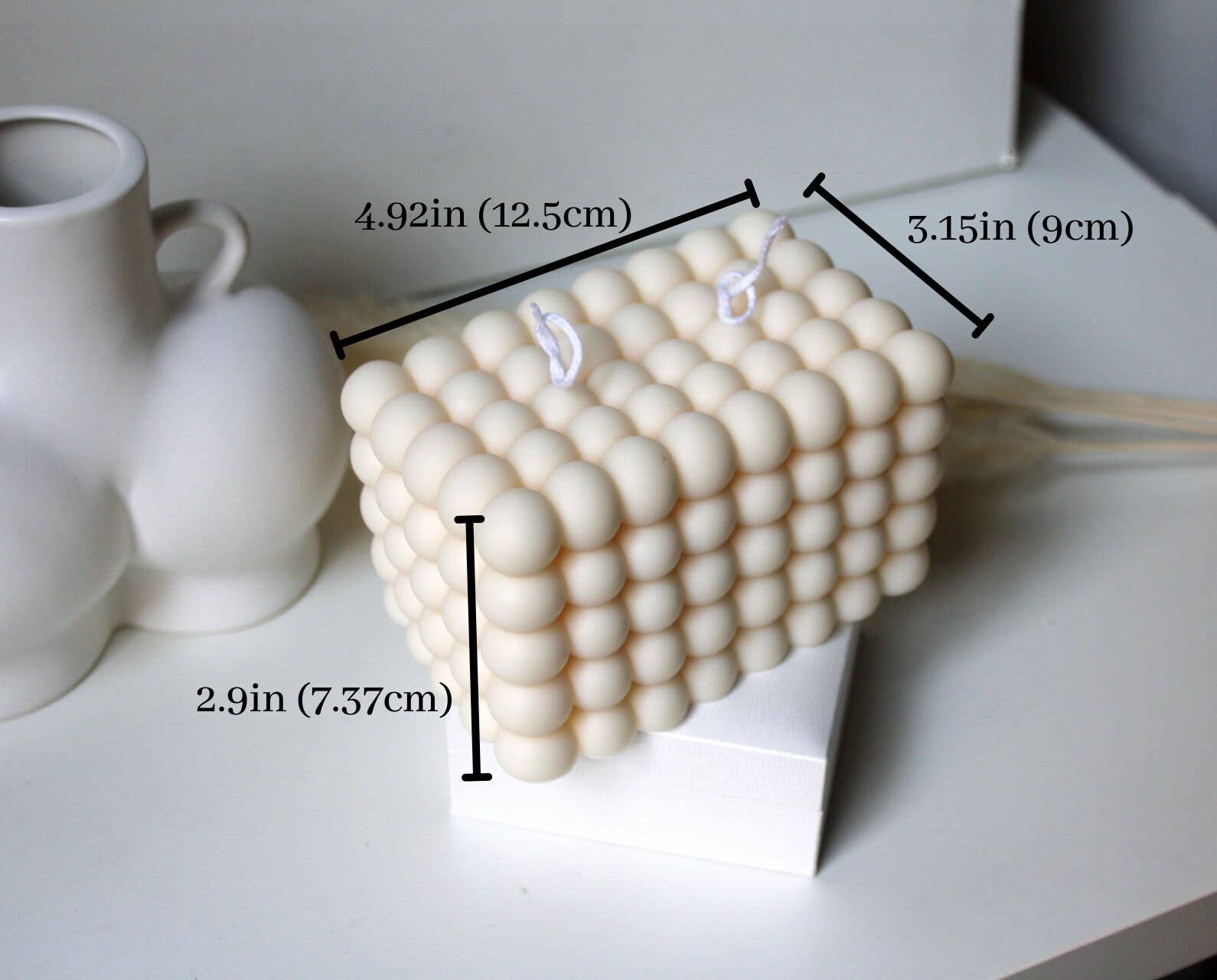 MarneyAsh - Venta al por mayor Velas de diseño llamativo - Vela grande con forma de cubo de doble burbuja, vela de burbujas XL con 2 mechas4