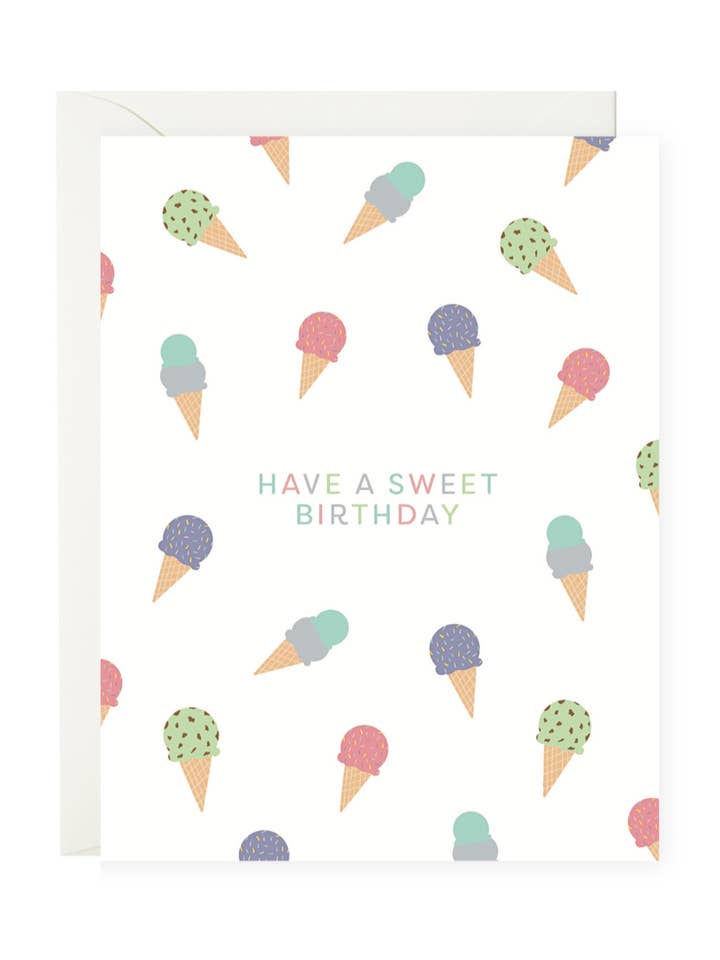 Sweet Ice Cream Cones | Birthday Card for wholesale by Yumismade