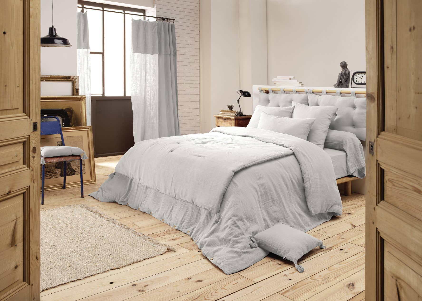 L'effet Papillon - Vendita all'ingrosso Federe/copricuscino - Federa in mussola di cotone GAÏA Nuage 60 x 60 cm1