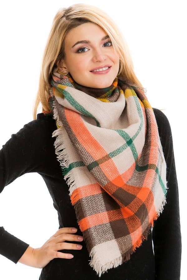 Cap Zone - Wholesale Scarf - Women's - Large Over Sized Plaid Printed Blanket Scarf and shawls4