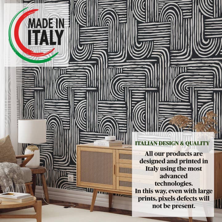 Wallpapers4Beginners - Wholesale Wallpaper - Carta da parati a righe bianche e nere6