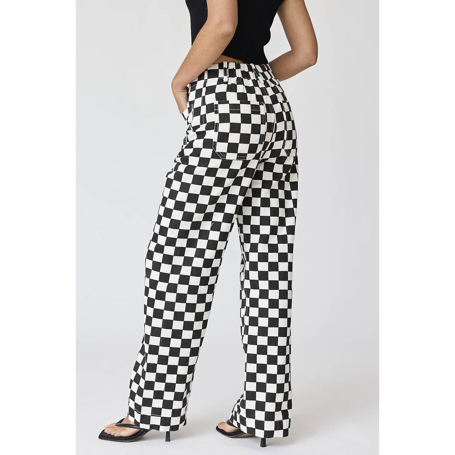 Apolline - Wholesale Pants - Women's - Demi Checkered Bottoms w Elastic Band3