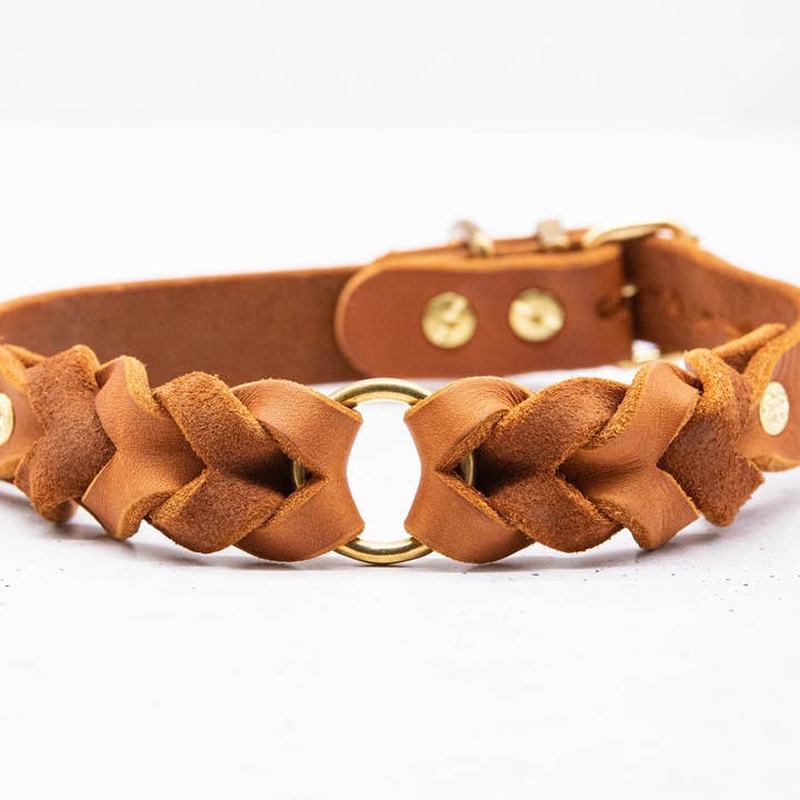 Collier en cuir Whisky pour la vente par FOR LOVELY DOGS / Linda Jansen