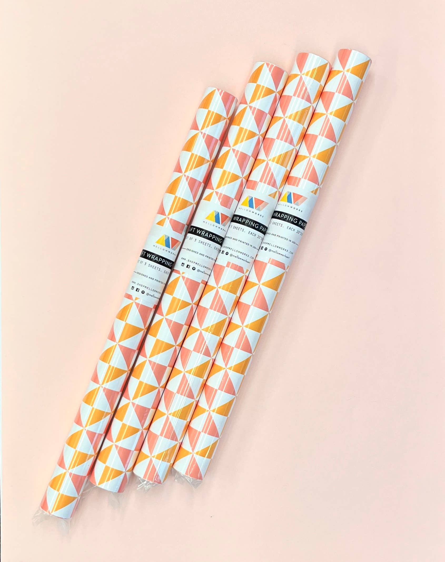 MELLOWWORKS - Wholesale Wrapping Paper Roll - MODERN QUILT Gift Wrap (ROLL)1