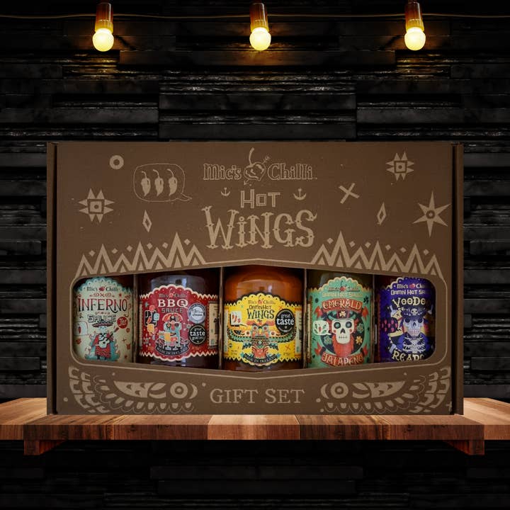 Hot Wings Gift Set for wholesale by Mic's Chilli