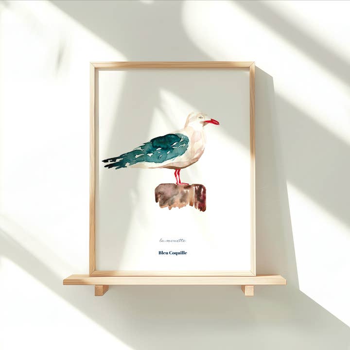 Stationery Poster Illustration - Blue Conch 🐚 for wholesale by Bleu Coquille