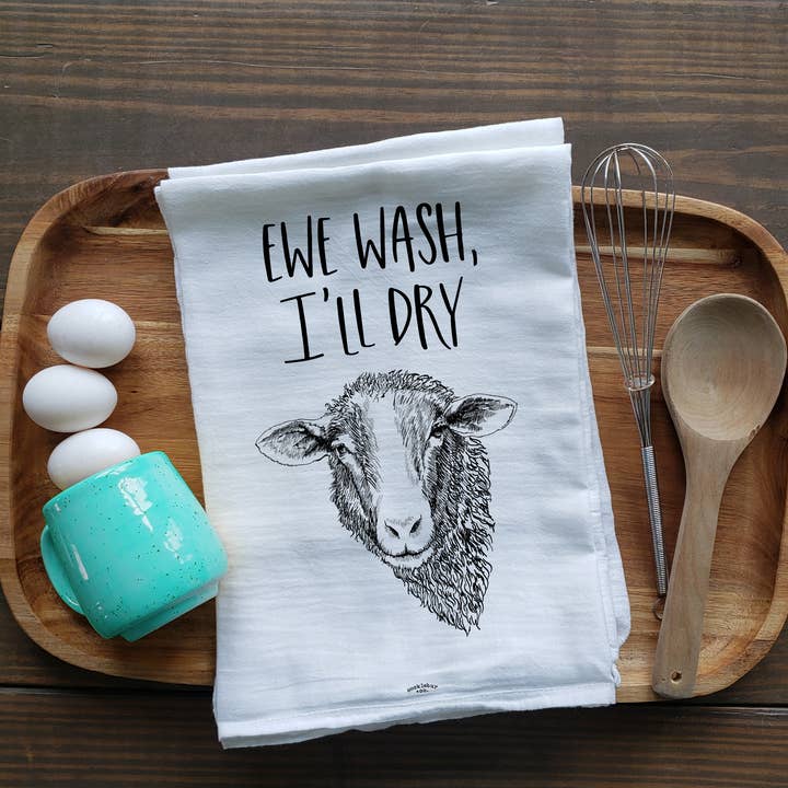 Ewe Wash - Sheep Tea Towel for wholesale by Cocklebur & Co.