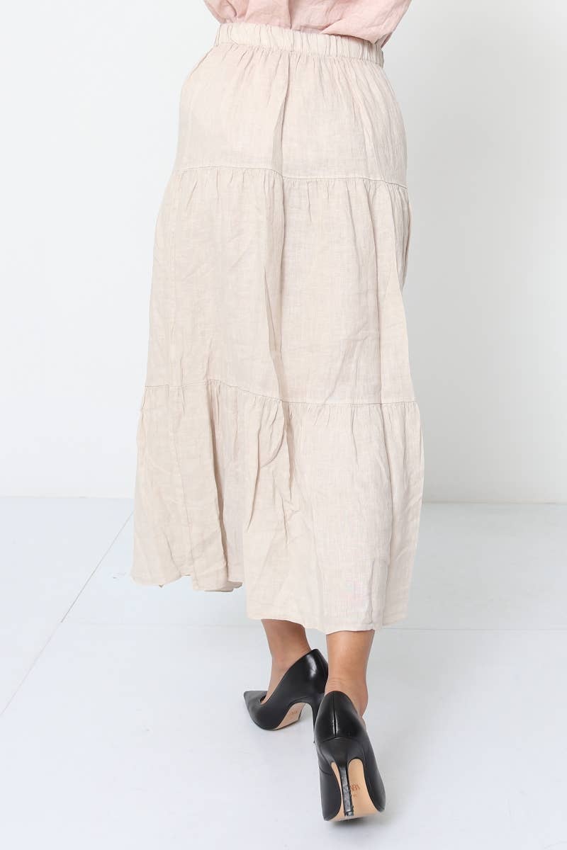 LÉA & LUC - Wholesale Skirt - Women's - 100% Linen Skirt REF. 834833