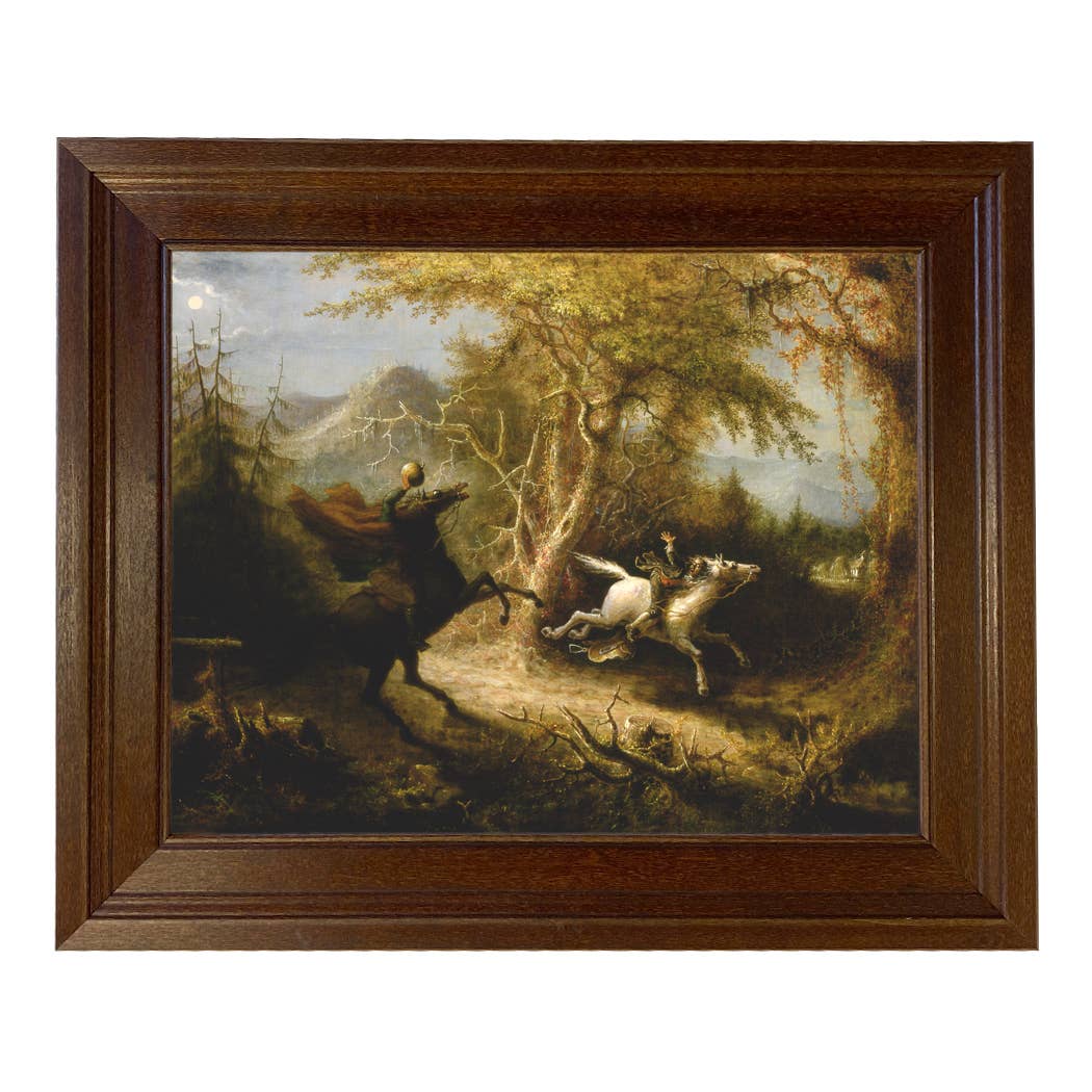 Madison Bay Co. - Historical Home Decor Reproductions - Wholesale Schilderen/Tekenen - Schilderijafdruk van de Ruiter zonder Hoofd die Ichabod Crane Achtervolgt20