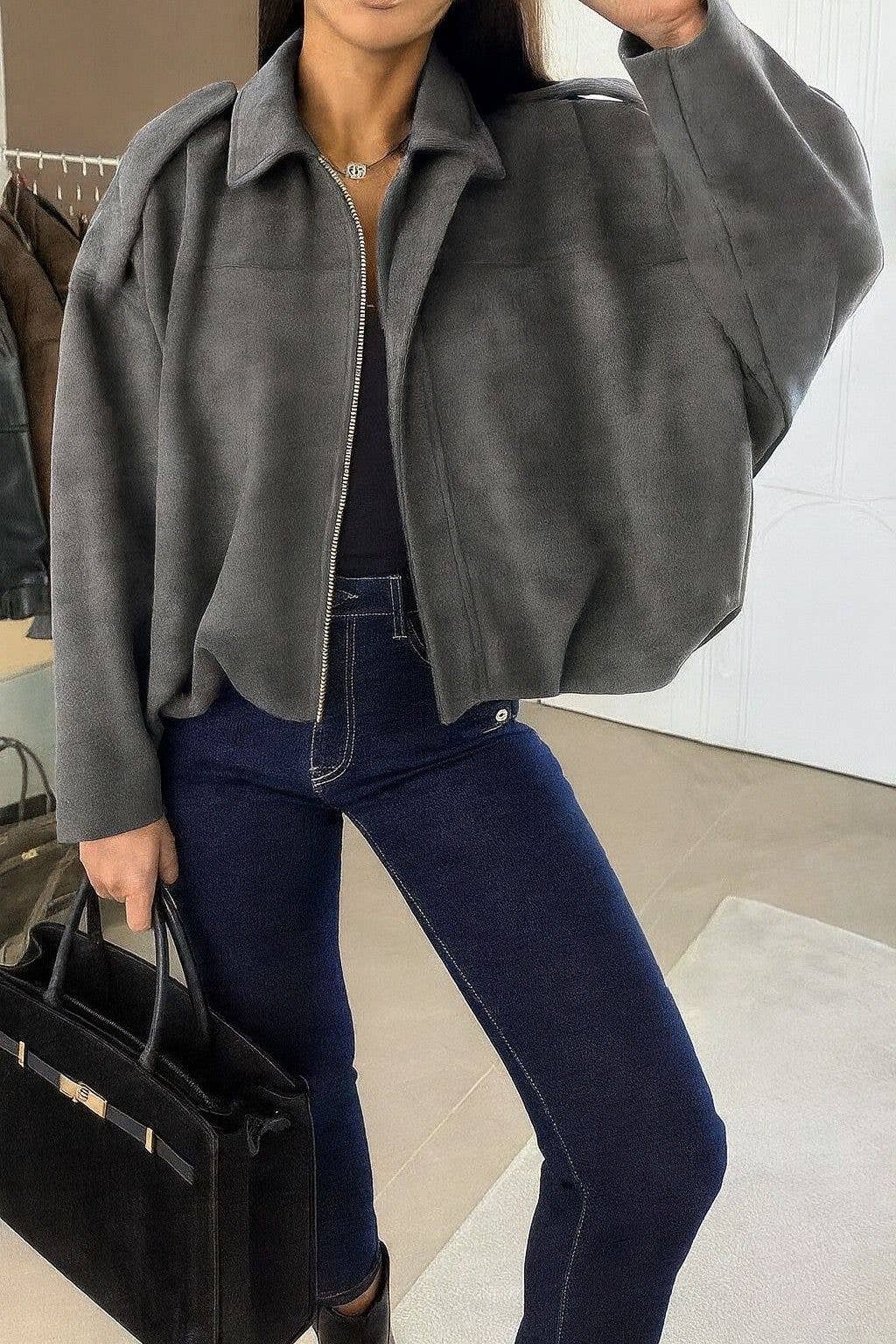 ESTEE BROWN - Wholesale Blazer – Women's - Oversized suede jacket - 10338-110