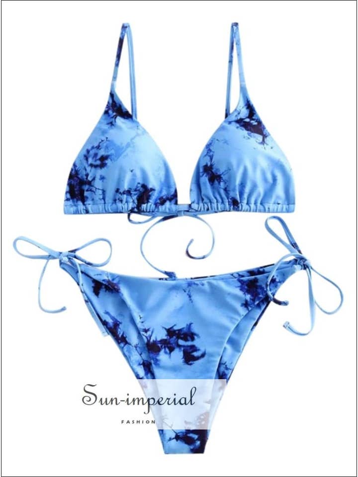 Sun Imperial - Wholesale Two Piece Swimsuit - Women's - Tie Dye String Bikini Swimsuit - Day Sky Blue