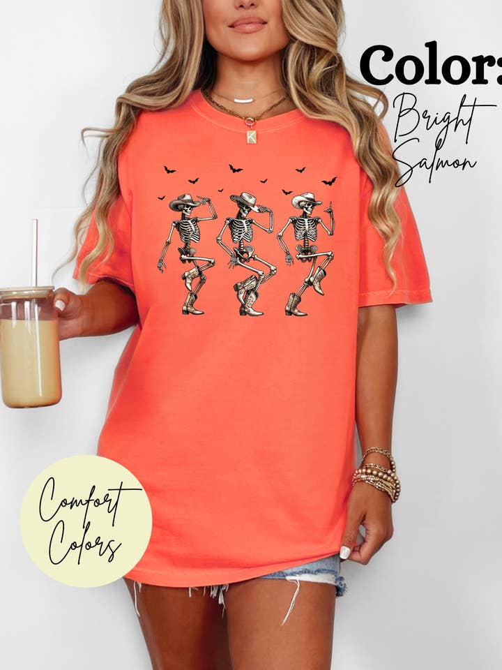 Cowboy Skellie Comfort Color Tee for wholesale by MVP Tee Shop Wholesale