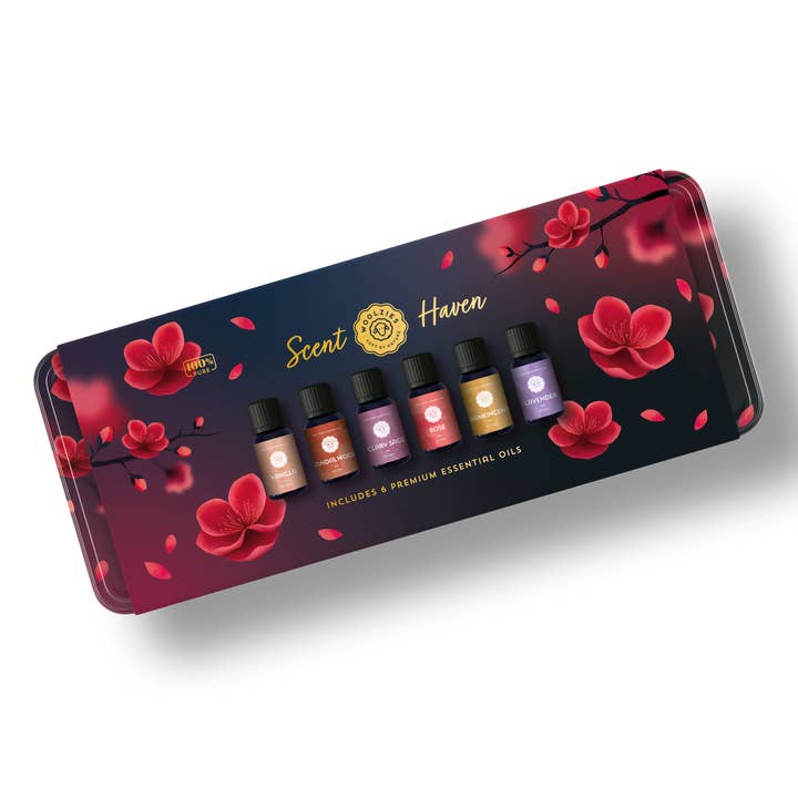 Woolzies - Wholesale Essential Oil - Scent Haven Premium set of 6 Tin Box Holiday Gift Set