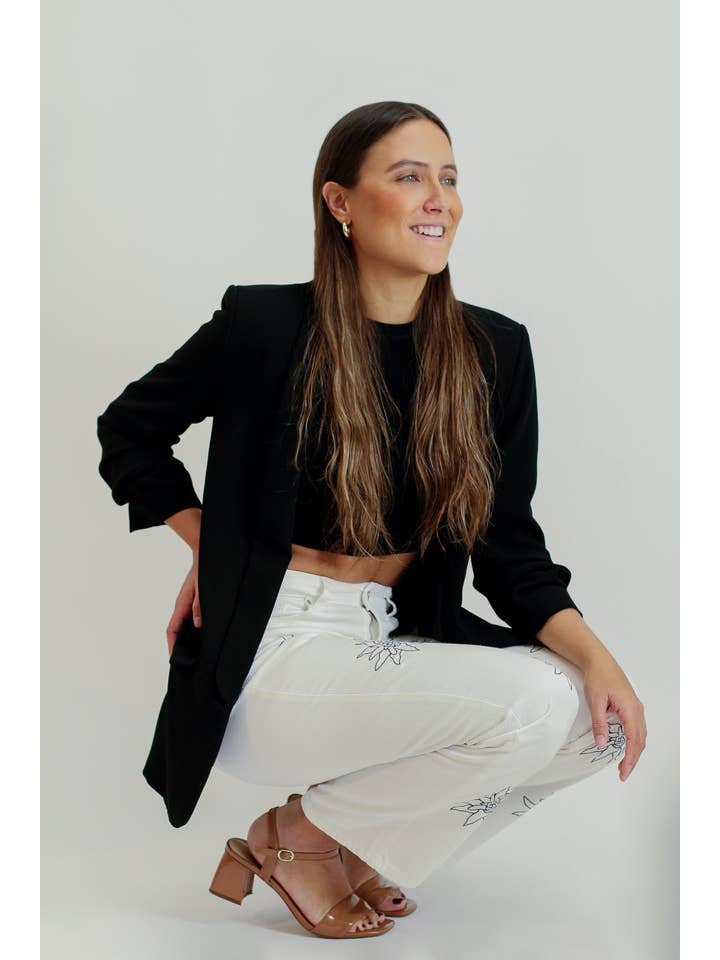 Alesia Designs - Wholesale Jeans - Women's - White Embroidery Wide Leg Jean7