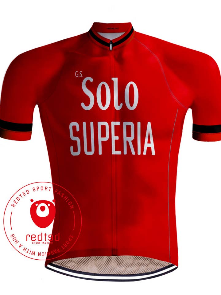 Retro Cycling Shirt Solo Superia Red - REDTED for wholesale by REDTED