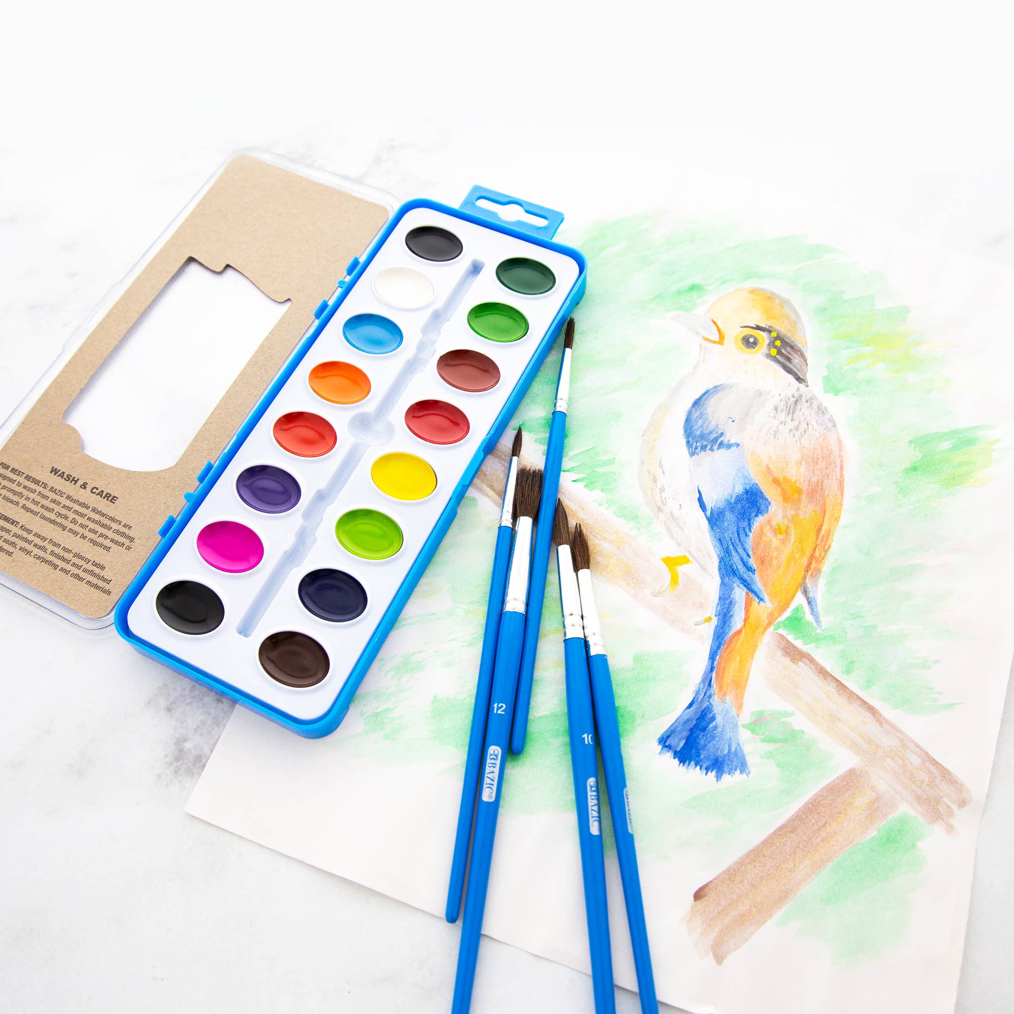 BAZIC Products - Vente Pinceaux à peinture/cire - Pinceau rond en poils naturels (5/paquet)5