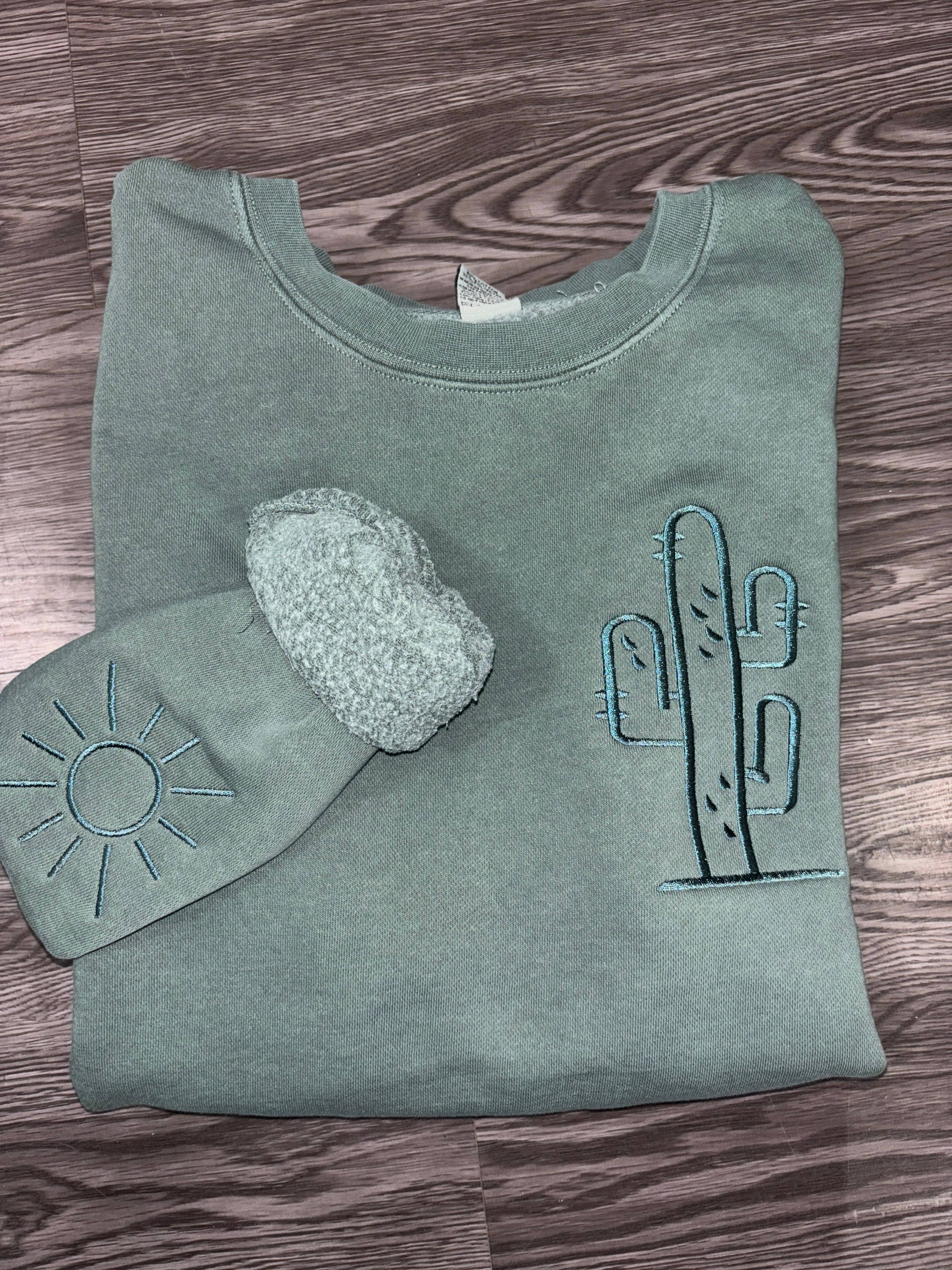 West Anna Designs - Wholesale Sweatshirt - Women's - Cactus & Sun Embroidered Sweatshirt4