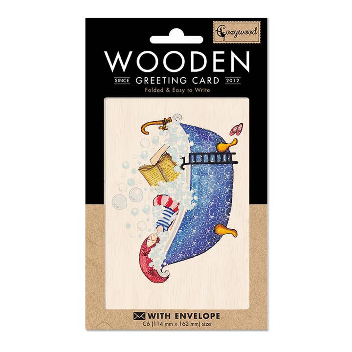 Dream Bubbles trä hälsningskort för wholesale av Cozywood